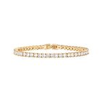 PAVOI 14K Gold Plated Cubic Zirconia Classic Tennis Bracelet | Yellow Gold Bracelets for Women | 7 Inches