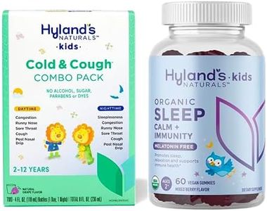 Hyland's Kids Cold & Cough, Day/Night Combo Pack, Cold Medicine for Ages 2+, Syrup Cough Medicine + Organic Sleep, Calm + Immunity with Chamomile, Elderberry & Passion Flower 60 Vegan Gummies
