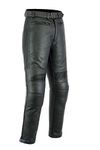 Texpeed Mens Leather Cruiser Motorcycle Trousers - Motorbike Touring Pants With Genuine Biker CE Armour (EN 1621-1) Protection Black - 32W / 31L