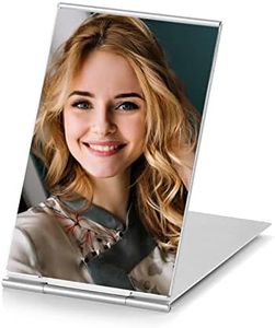 MIRRORNOVA Portable Folding Mirror, Ultra-Slim Durable Makeup Tabletop Mirror for Travel with Aluminum Shell, Mini Size, 3.3''