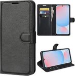 T Tersely Wallet Case Cover for Samsung Galaxy S24 FE 5G (2024), Premium Protective PU Leather Flip Magnetic Case with Card Slots Stand Feature - Black