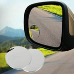 EZONEDEAL Blind Spot Mirror, 2" Adjustable Round HD Convex Lens Frameless 360° Rotatable Rear View Wide Angle Sick-On Rust Resistant for All Cars SUV & Trucks - 2 Pack