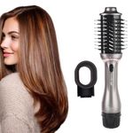 IKONIC 3 in 1 Express Styler Grey, Professional Volumizer Blow Dryer 1200 Watts Hot Air Brush for Women Innovative Air Flow Vents Mixed Styling Bristles Ceramic Titanium Tourmaline-Coated Brush Head