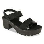 ROCIA By Regal Black Women High Lycra Platform Sandals