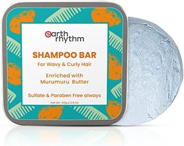 Earth Rhythm Murumuru Butter Shampoo Bar for Dry, Frizzy and Curly Hair, with Vitamin E | Deep Conditions, Softens & Maintains Growth | Sulphate & Paraben Free | Men & Women - 80g (Tin)