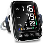 Blood Pressure Monitors Large Cuff Blood Pressure Machine CE Approved UK, 2x199 Records Automatic Upper Arm BP Machine for Home Use 4.5in LED Backlit Adjustable Large Font Screen,Cuff 8-17 Inches