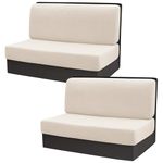 Gollense RV Dinette Cushion Covers, Stretch Camper Dinette Cushion Covers, Sectional Replacement RV Seat Covers for Travel Trailer Couch - includes 2 Backrest Cover & 2 Bench Cover (Beige)