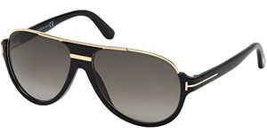 Tom Ford Men's Gradient Dimitry FT0334-01P-59 Black Semi-Rimless Sunglasses