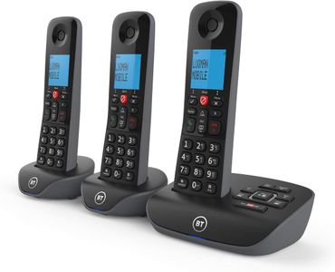 BT Cordless Landline Phone Trio – Wireless Home Telephone Set