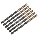 sourcing map 6pcs Jobber Drill Bits 5mm Black Nitride & Gold Titanium Coated 4341 High Speed Steel (HSS) 135 Degree Split Point Twist Drill Bits for Stainless Steel Metal Plastic Wood