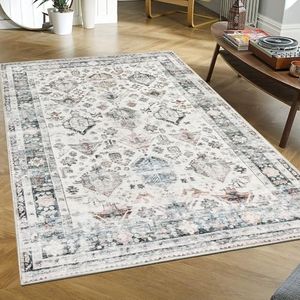 MARLOW 200x230cm Floor Rugs, Skin Friendly Shaggy Area Rugs, TPR Anti-Slip Backing Soft Large Home Decor Carpet Indoor Outdoor - Versatile for Bedroom,Dining Room,Living Room(Vintage Blue)