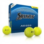 Srixon AD333 Long Distance Golf Balls (New Generation) | Softer Feel and Exceptional Control | Eco-Friendly Packaging | Gift Idea for Golfers | 12 Pieces | Yellow