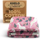 Khelo Kids Beach Towel - Pink Unicorn, for All Ages - Great Absorbent Cotton, Pool and Swim Towel, Soft and Quick-Dry, Lightweight Travel Essentials, Camping and Bath Blanket - 28 x 55 Inches, Pink