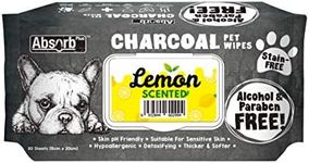 Absorb Plus Charcoal Pet Wipes 80 Sheets, Lemon