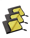 Vocado 3PCS 45cmx38cm 800GSM Super Thick Plush Microfiber Car Cleaning Cloths Car Care Microfibre Wax Polishing Detailing Towels Soft