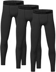 4 or 3 Pack Youth Boys' Compression Leggings Tights Athletic Pants Sports Base Layer for Kids Cold Gear 3 Black S