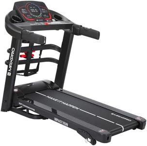 MAXPRO Impact Run 5HP Peak DC Motor Multifunction Foldable Treadmill for Home Gym with Massager, 6 Level Incline,Max.Speed 14km/hr,Fit Show App,Running Machine for Home use with LED Display(PTM600M)