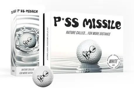 P*ss Missile Limited Release White Distance Golf Ball, Dozen - 4-Piece Design, Surlyn Cover, High Compression Core - Lower Spin, Better Trajectory for Longer, Straighter Shots