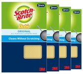 Scotch-Brite Dobie All Purpose Pads, 3-Count (Pack of 4) Total 12 Pads