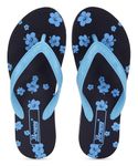 PARAGON HWK3731L Women's Navy Blue Hawai Slippers | Comfortable Everyday Waterproof Flip Flops with Cushioned Footbed, Anti-Skid Soles, Sturdy Straps and Stylish Design | Perfect for Everyday Use