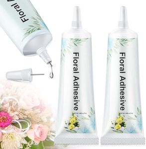 MotiMind 2 Pack Floral Glue, Floral Adhesive Glue for Fresh Flowers, Boutonniere Supplies Wristlets Fast Drying Waterproof Glue with Metal Tip Strong Hold Adhesive Ceramic Glass Fabric Wedding Craft