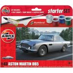 Airfix Starter Set - A55011 Aston Martin DB5 Model Building Kit - Plastic Model Car Kits for Adults & Children 8+, Set Includes Decals, Humbrol Acrylic Paints, Brushes & Poly Cement - 1:43 Scale Model