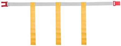 Champion Sports Adjustable Magnetic Flag Football Belts: Flag Football Belt Set - Adjustable Flag Football Belts with Magnet Buckles - White Belt with 3 Yellow Flags and Buckle - XLarge Size, 12 Pack