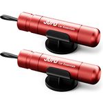 JUFO Safe Pro X 2 Packs Car Escape Tool — Seat Belt Cutter, Emergency Car Window Breaker, Safety Hammer & Life Hammer (Red+Red)