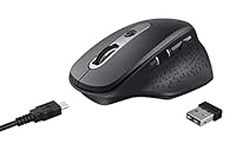 Trust Ozaa Rechargeable Wireless Mouse, 800-2400 DPI, 6 Buttons, Silent Left and Right Buttons, Plug and Play USB Receiver, 10m Range, Ergonomic Mouse for PC, Computer, Desktop, Laptop, Mac - Black