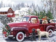 Bits and Pieces - 300 Piece Jigsaw Puzzle for Adults 46 cm x 61 cm - Christmas Delivery - 300 pc Dog Truck Puppy Snow Winter Holiday Farm Barn Forrest Gifts Tree Jigsaw by Artist Macneil Studio