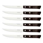 Tramontina Set of 6 Steak Knife Set, Wood Handle