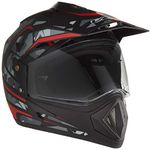 Vega Off Road Camouflage Full Face Helmet Dull Black Red, Size: L(59-60 cm)