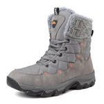 Mens Snow Boots Waterproof Ankle Hiking Boots Warm Fur Lined Man Outdoor Booties Winter Shoes High Top