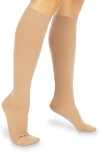 Vive 30-40 mmHg Compression Socks for Women & Men, Knee-High - Medical Grade Circulation Graduated Compression Support Stockings - Ideal for Lymphedema, Deep Vein Thrombosis & Post Thrombotic Syndrome CVI (Large)