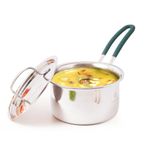 The Indus Valley Triply Stainless Steel Sauce Pan/Milk Pan with Steel Lid | Large 21.4cm/8.4 inch, 3Ltr, 1.6kg | Induction Friendly | Nonstick 3-Layer Body, 100% Pure & Toxin-Free