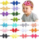 ANNA CREATIONS 20 Pcs Baby Girls Headband Chiffon Flower Soft Stretchy Hair Band Hair Accessories for Girls Newborns Infants Toddlers and Kids Headband for Baby Girl, Hairbands Head Wrap Soft