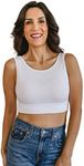 HT HALFTEE Tank Layering Tee | Demi Cami for Women & Teens | Cute Crop Top | White - Small