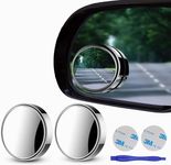 AAKICHI 2 pcs Blind Spot Mirrors, 2" Round HD Glass Convex 360 Wide Angle Side Rear View Mirror with ABS for Cars SUV and Trucks Pack of 2 (SILVER)