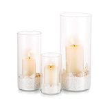 Glasseam Hurricane Candle Holder Set of 3, Glass Cylinder Candle Holders for Pillar Candles, Clear Cylinder Vases for Centerpieces Modern Floating Candle Vase for Flowers Wedding, 6''+7.8''+10''