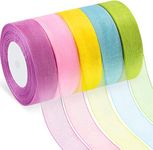 SAINI PUSTAK BHANDAR Bells&Whistles Organza Ribbon Sheer Chiffon Stain Ribbons Dusty Rose Fading Ribbon Set For Valentines Christmas Wedding Gift Wrapping Bouquets Craft Birthday Party Decoration