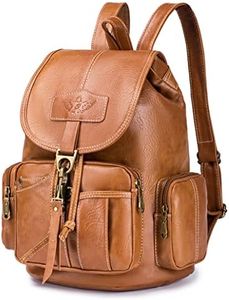 SPAHER Femme Anti-vol Sacs à Main Sac Portés Dos en Cuir PU Sac d'école Étanche Sac d'épaule de Scolaire Marronpour Loisir