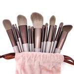 Makeup Brushes,Makeup Brush Set Premium Synthetic Foundation Brush Face Contour Brush Blending Face Powder Blush Concealers Brush Make up Brushes Set (13Pcs pink)