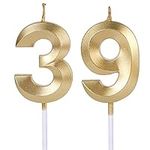 Gold 39th & 93rd Birthday Candles f