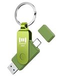 MOSDART 256GB USB C Dual Flash Drive Speed Up to 150MB/s with Keychain - 2 in 1 OTG USB 3.1 Type-C Thumb Drive Memory Stick for USB-C Android Phones, iPhone 15, MacBook, iPad, Computers, etc. Green