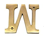 eSplanade Brass House Hotel Door Name Alphabets - Wall Door Plaque Alphabet Letter - Golden - 4" Inches ("W" Alphabet - 4")