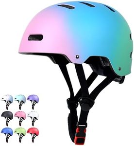 Skateboard Bike Helmet for Adults Women Men Youth Kids (2-3-5-8-14+ Years Boys Girls) - Lightweight Multi-Sport Adjustable Helmets for Bicycle Skateboard Scooter Skate Cycling