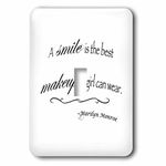 3Drose LSP_163983_1 A Smile is The Best Makeup A Girl Can Wear, Marilyn Monroe Quote Light Switch Cover