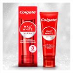 Colgate Max White Ultra Active Foam Teeth Whitening Toothpaste 75ml | whiter teeth in 3 days* | enamel safe for daily use | removes deep stains* | fluoride whitening toothpaste | clinically proven