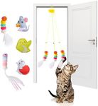 Hanging Cat Toys for Indoor Cats,Kitten Toys 5Pack Cat Exercise Toy,Hanging Door Bouncing Cat Toy with Super Suction Cup, Suction Window Cat Teaser Toy for Indoor Cats Kitten Play Chase Practice (5 PCS)