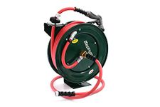 Zephyr Auto-Retractable Garden Hose Reel | Heavy-Duty | Made in India | w/ ½in x 65ft Zephyr Hose and HD Spray Gun - Green